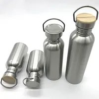 Stainless Steel Water Bottle with handle 1000ml/750ml/500ml/350ml Sport metal Flasks Travel Cycling Hiking Camping bicycle flask