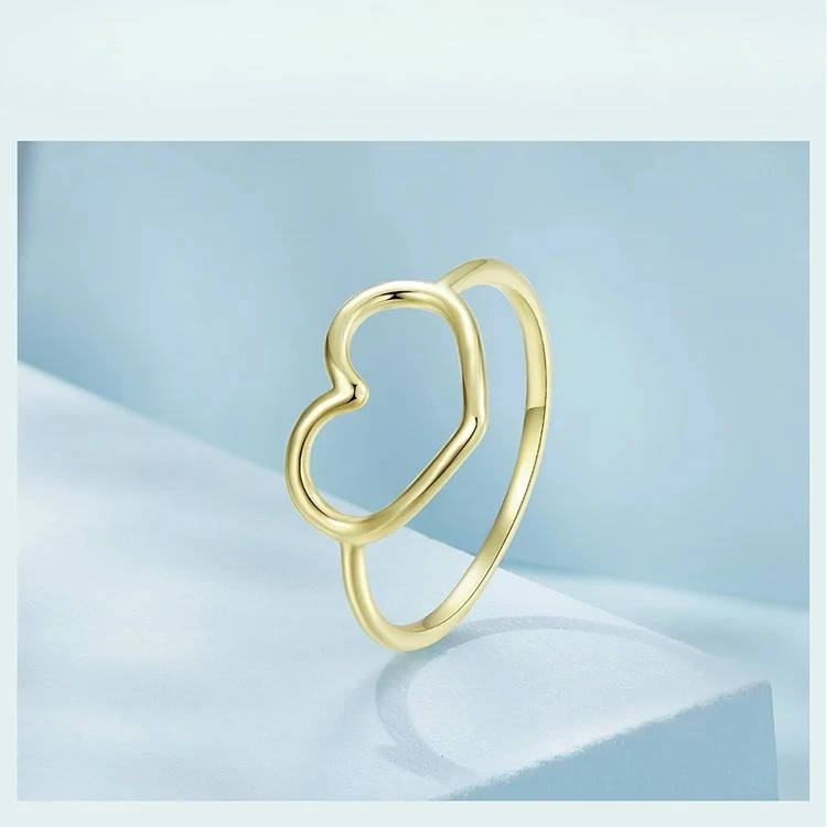 

Свадебные и обручальные кольца с минималистичным дизайном, подарок, 925 пробы, серебро, ажурное сердце, геометрические украшения для женщин