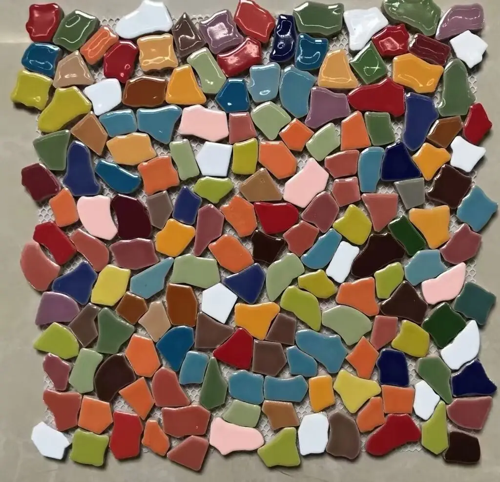 11 Pieces 1㎡ 30*30cm European Fashion Glass Ceramic Mosaic Tiles Garden Mall playground Bathroom Colorful Background Wall KL99