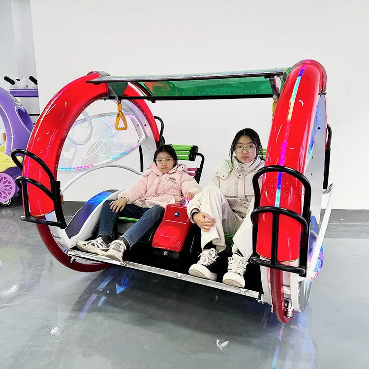 2025 New Trends Electric Luminous  New Double Le Bar Car Rolling Bumper Cars  Park square Night Market Outdoor