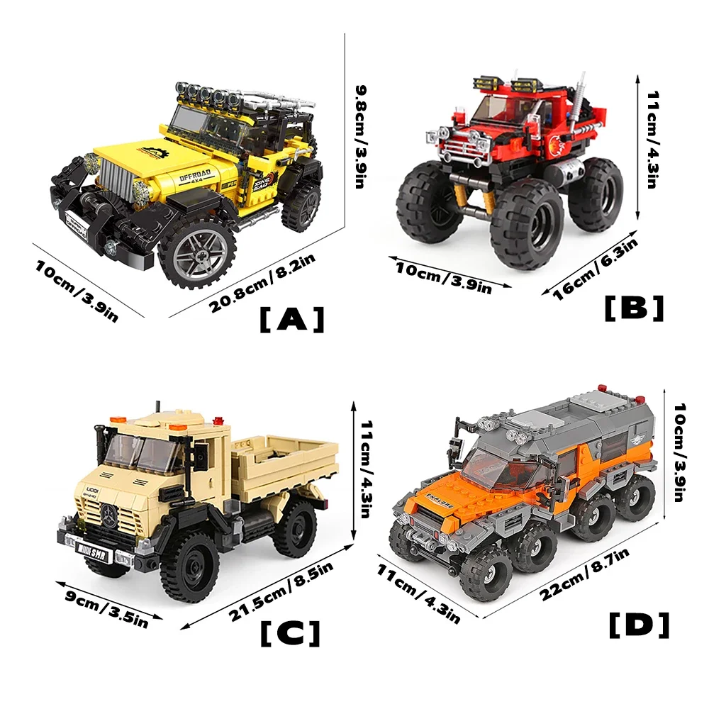 DIY Car Truck Building Block Set Toys Self Assembly Model Creative Desktop Decor Jeep Bricks Toy for kids Educational