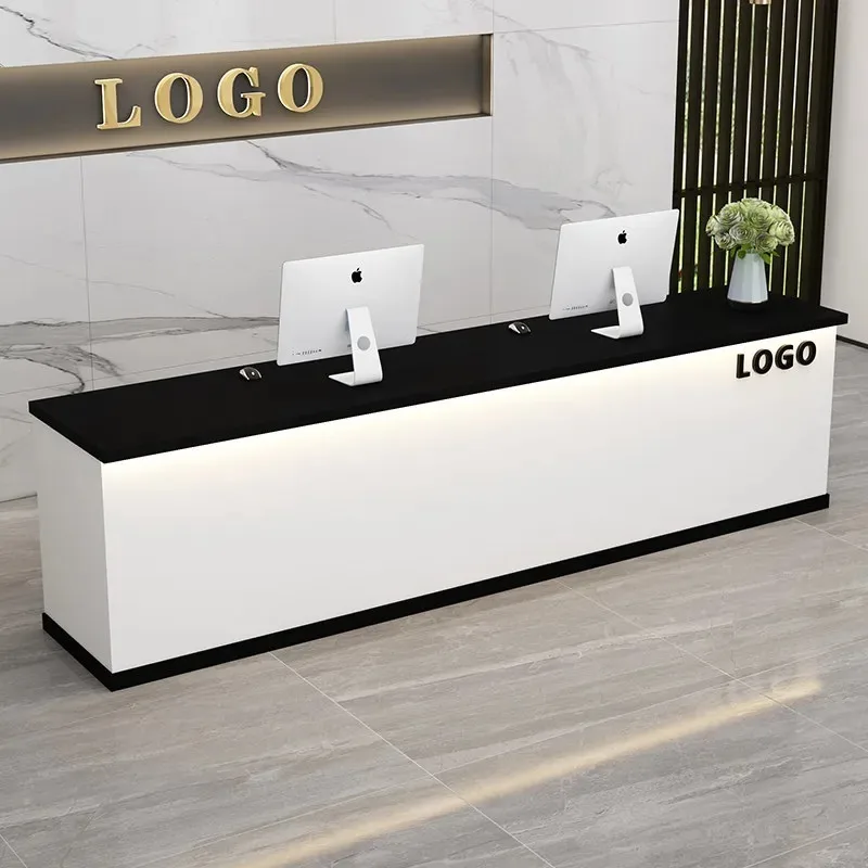 Black White Reception Desks Minimalist Company Restaurant Simple Reception Desks Executive Salon Escritorio Office Furniture