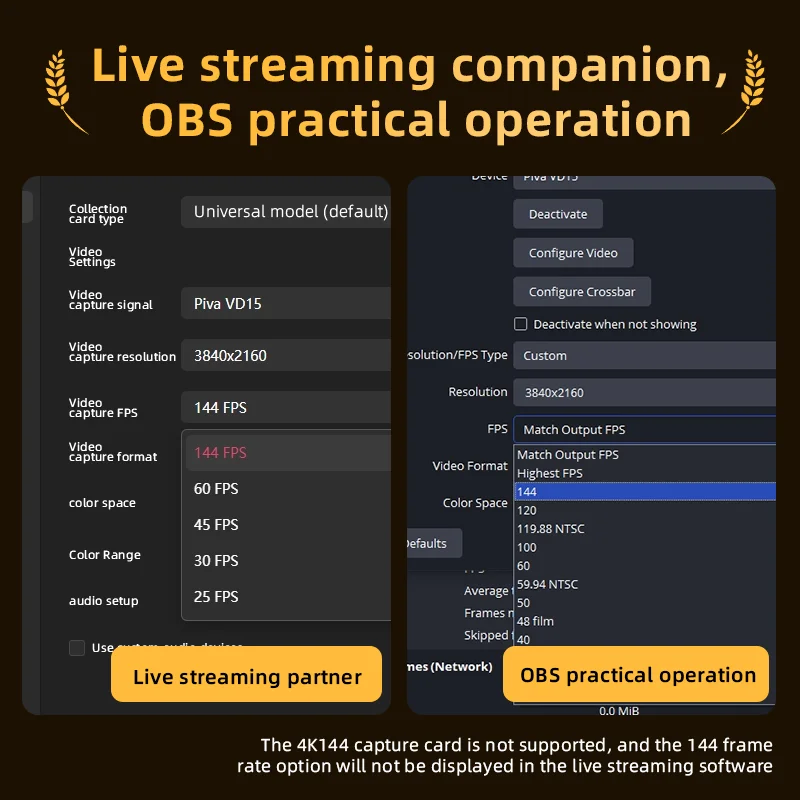 بطاقة التقاط الفيديو PIVA VD15 4K 144 هرتز RGB VRR معدل تحديث متغير لـ HD MI Game XBox PS5 Switch Live Streaming #6