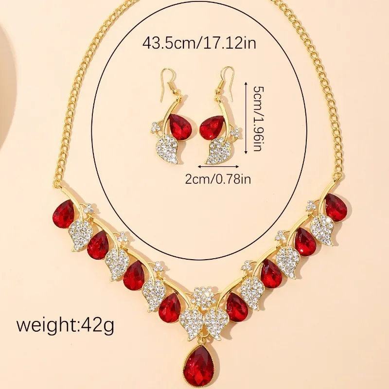 

2025 Blue Trend Emmaya Zircons Bling Water Drop Zircon Necklace and Earrings Women Party Jewelry Set for Wedding Brides Bijoux