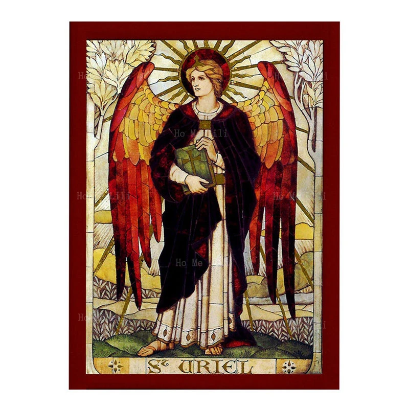 Byzantine Religious Icon Archangel St Gabriel Saint Uriel Greek Orthodox Canvas Wall Art For Livingroom Bedroom Home Decor