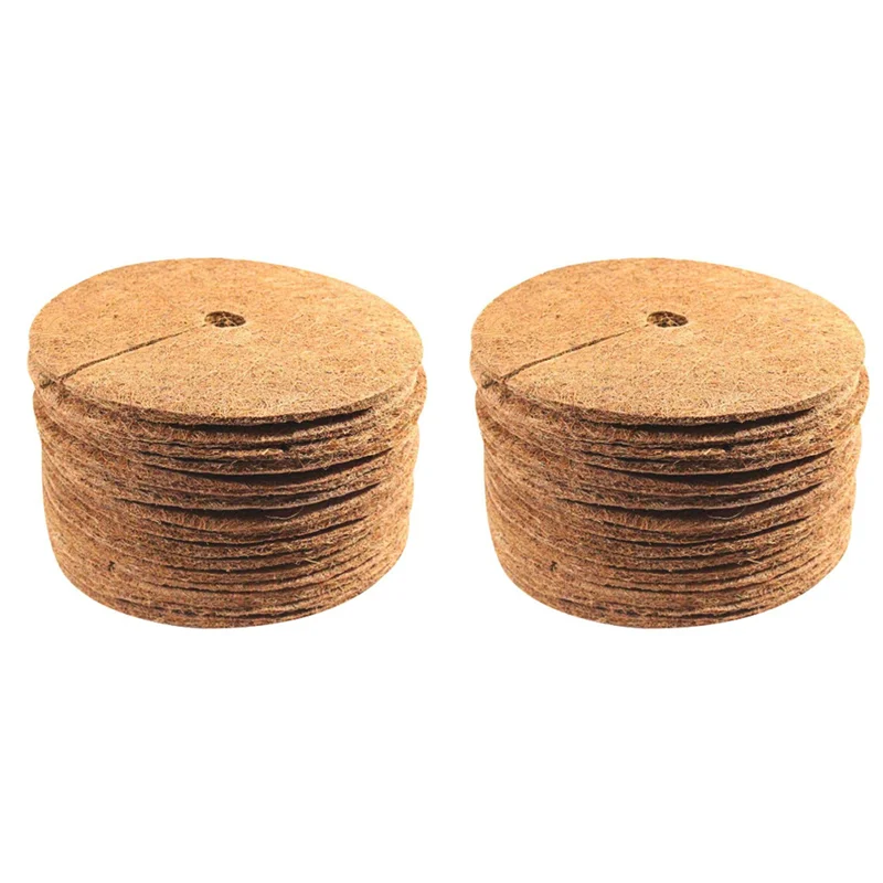 

MCGS-32Pcs Coconut Fiber Tree Ring Mulch Mat, 11.8 Inch Mulch Ring Plant Protectors Mat For Indoor Outdoor Plants