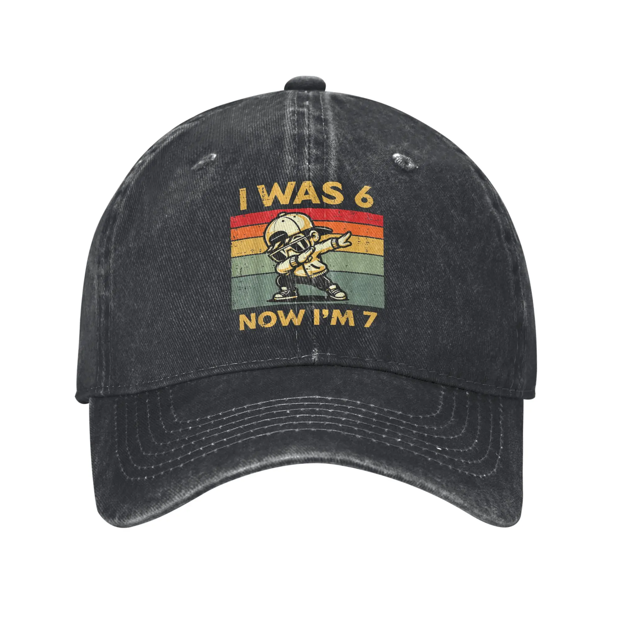 

7th Birthday I was 6 Now Im 7 Dab Six Seven Casual Baseball Cap Summer Trucker Hat Snapback Cap Men Street Style Baseball Caps