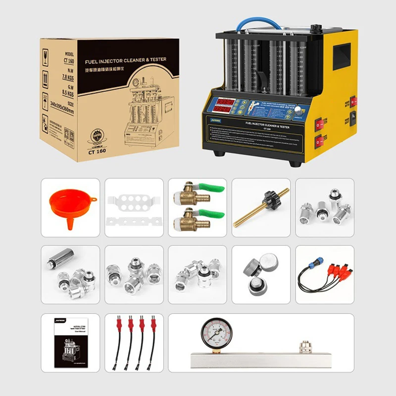 Car Fuel Injector Cleaning machine Detector Ultrasonic Heating Cleaning Tester to Remove Carbon Deposition Equipment