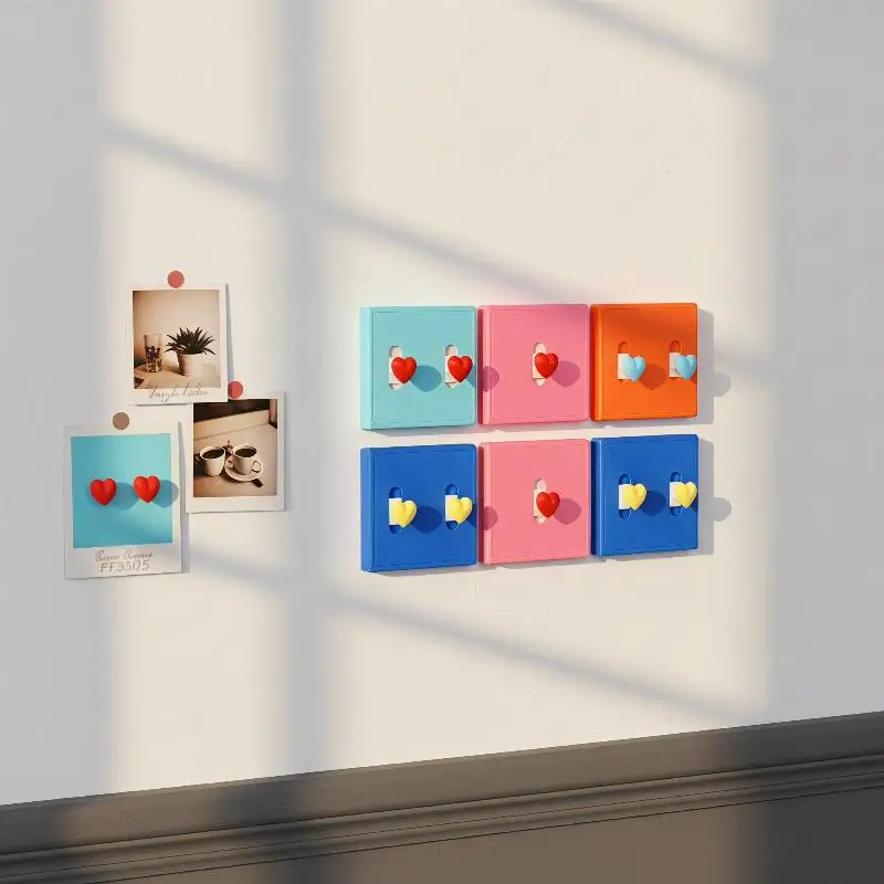 86 Type Wall Switch Protective Cover 3D Printed Heart Shaped Decor Plate Home Socket Ornament For Household Wall Plate Decor