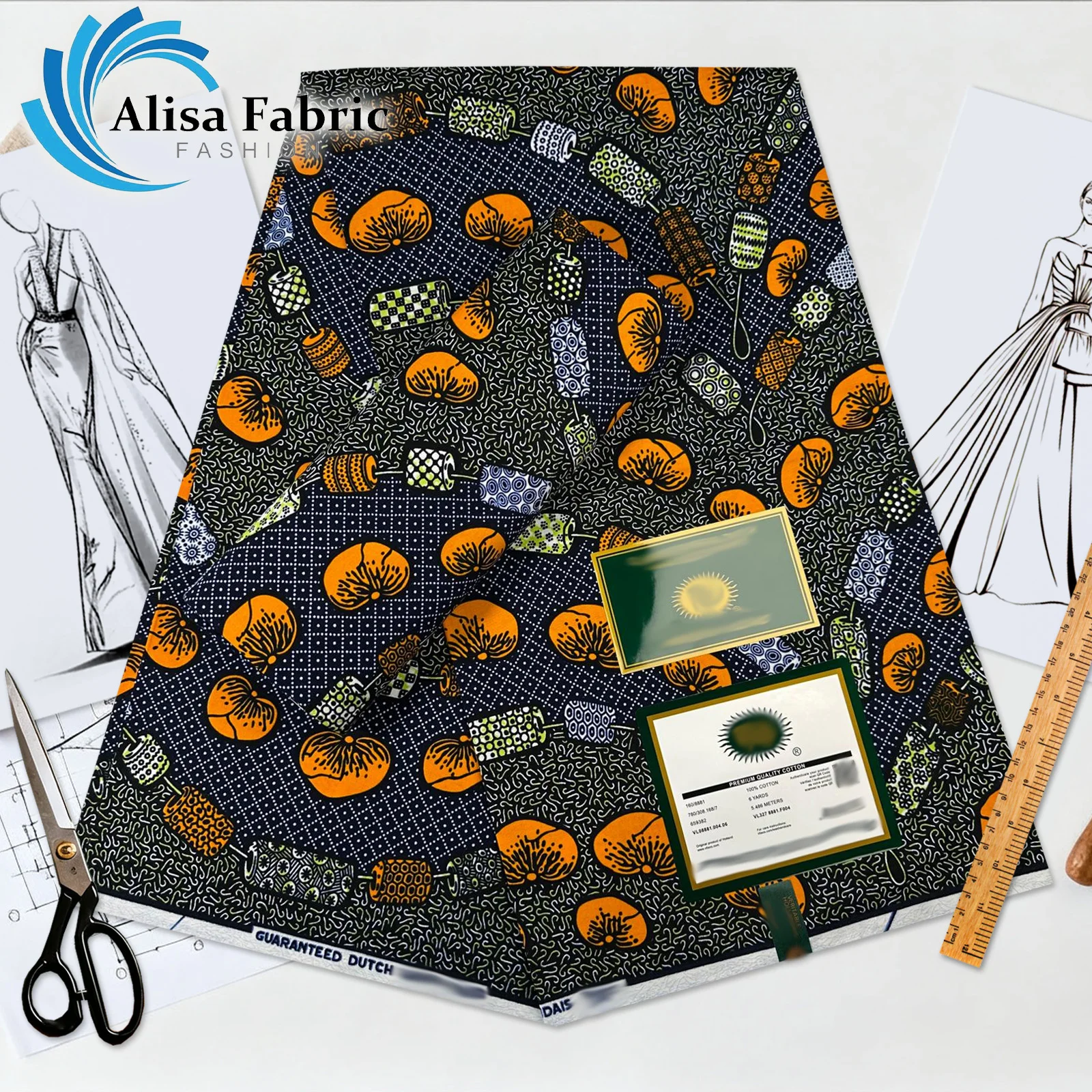 

Новые поступления, африканская восковая ткань, высокое качество, 6 ярдов, рождественская настоящая гарантированная нигерийская ткань для праздничного платья