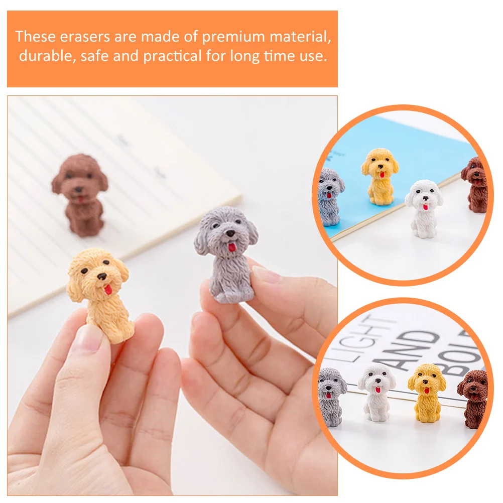 20 Pcs Dog ​​pencil Eraser Set of Erasers Rubber 3d Toy Cartoon Novelty