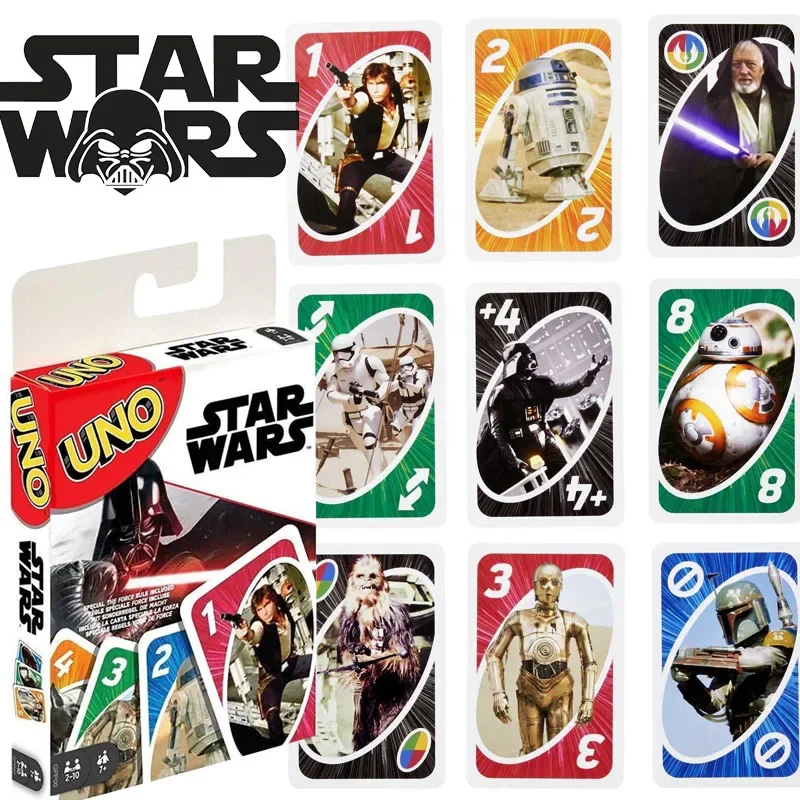 Star Wars Yoda UNO FLIP! Board Games UNO Cards Darth Vader Christmas Card Table Game Playing for Adults Kid Birthday Gift Toy