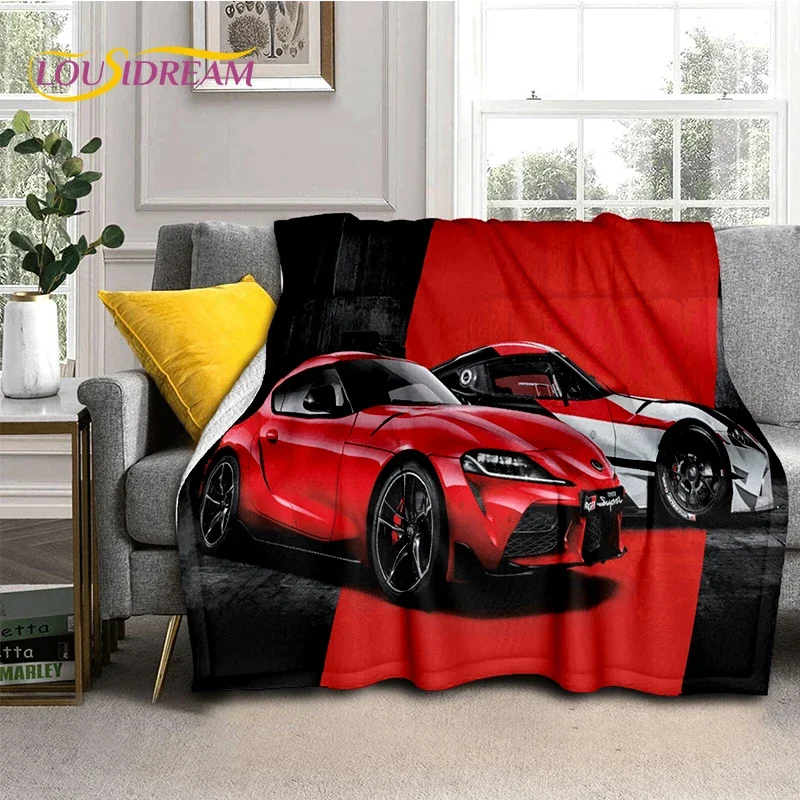 Racing Car T-TOYOTA  Supra Logo Soft Flannel Blanket for Beds Bedroom Sofa Picnic,Throw Blanket for Cover Outdoor Leisure Nap