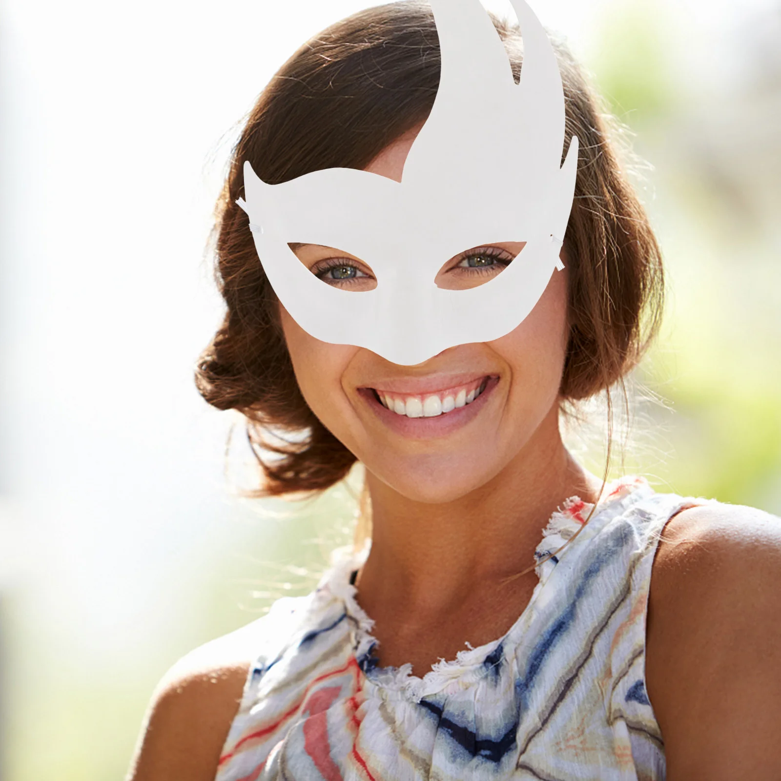 

6pcs Hand Painted Masks Blank Plain Mask Unpainted White Plain Face Masks Masquerade Party Craft Accessories Cosplay
