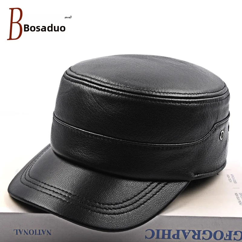 bosadu-gorro-de-cuero-genuino-para-hombre-gorro-plano-calido-con-proteccion-para-las-orejas-gorro-informal-de-cuero-de-cabr