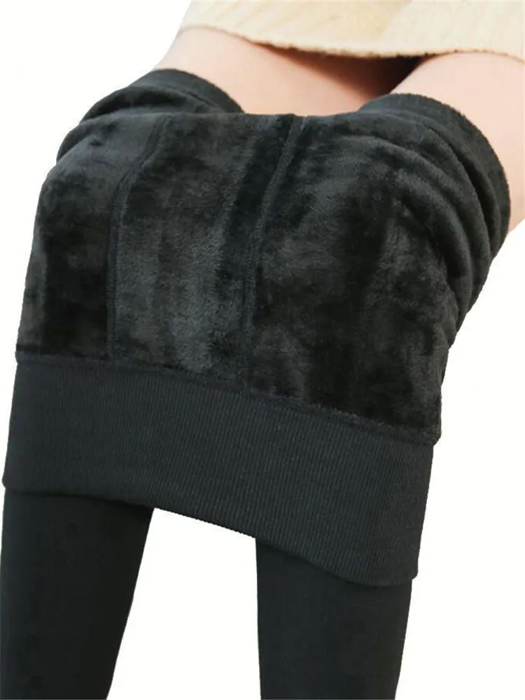 YGYEEG Herbst Winter Leggings Push-Up Samt Warme Thermische Hosen Elastische Hohe Taille Dicke Kleidung Dünne Knöchel Länge Trouserse