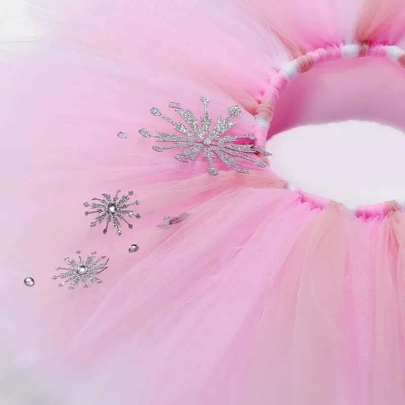 엘사 튜튜 스커트 여자아이 키즈 튤 공주 스커트 왕관 포함 유아 여아 튜튜 어린이 크리스마스 의상 생일 선물