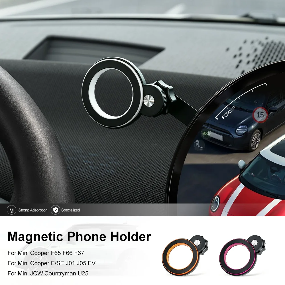 Car Central Screen GPS Navigation Phone Holder Magnetic 360 Rotation for Mini Cooper E/SE J01 J05 F66 F65 F67 U25 Countryman