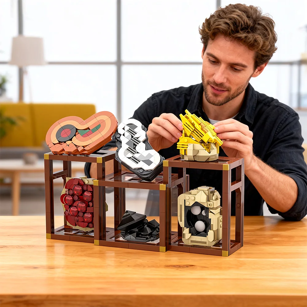 

MOC Crystal Building Blocks DIY Design Chalcedony Agate Jade Brick Toys Adult Gifts Gemstone Mineral Collection