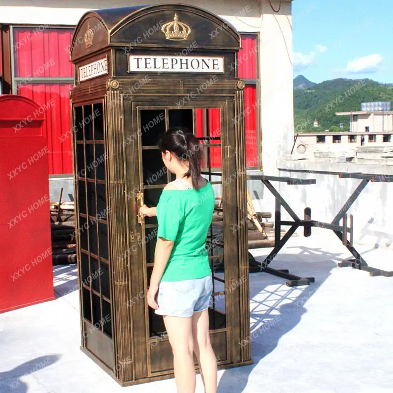 Telephone Booth Decoration Retro Hong Kong Style Decorative Ornaments