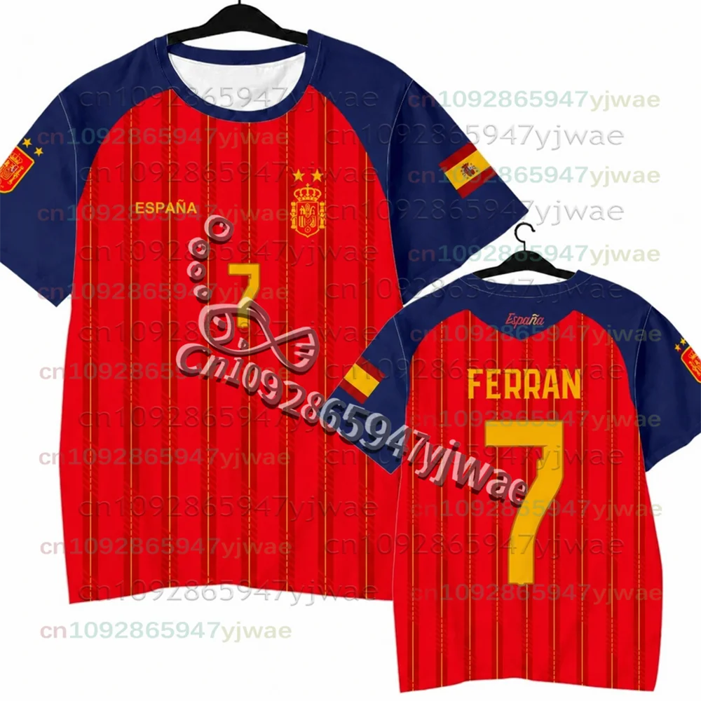 2026 Spanisches Yamal-Fans Gedenk-Edition Fußballtrikot Schnelltrocknendes Kurzarm-T-Shirt für Männer, Frauen, Familie und Kinder 3D – Detail 5