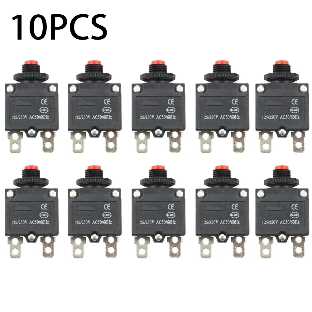 Fuse Protector Switch Electrical Testing 10A Button Fuse HT-01-A WP-01 Overload Reset Thermal Business Supplies