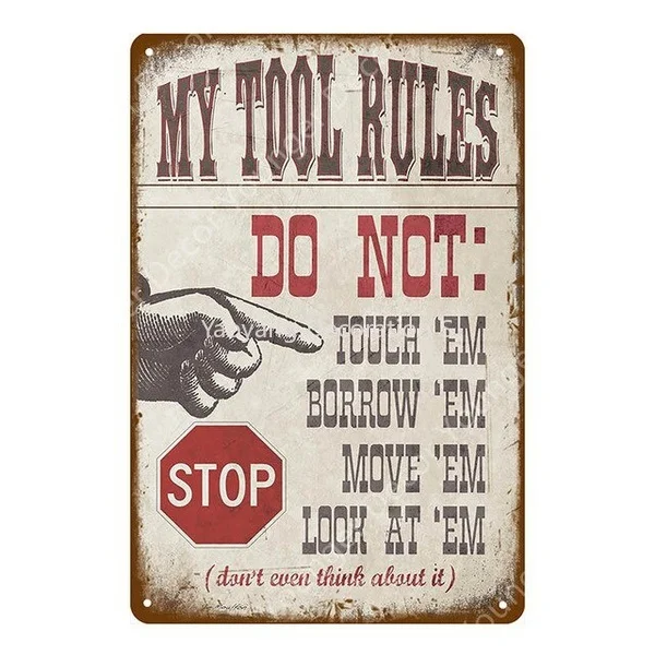 

Motor Car Trucks Service Metal Tin Signs Garage Tool Rules Decor Vintage Wall Art Painting Decorative Plaque Art Poster YI-022