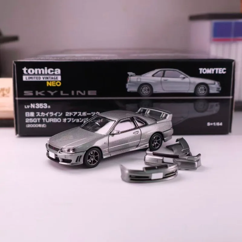 نموذج سيارة Tomica TLV LV-N353a Nissan Skyline R34 مصنوع من خليط معدني مصبوب، لعبة هدية لمهرجان الأولاد، منتج ديكور قابل للجمع للبالغين. #1