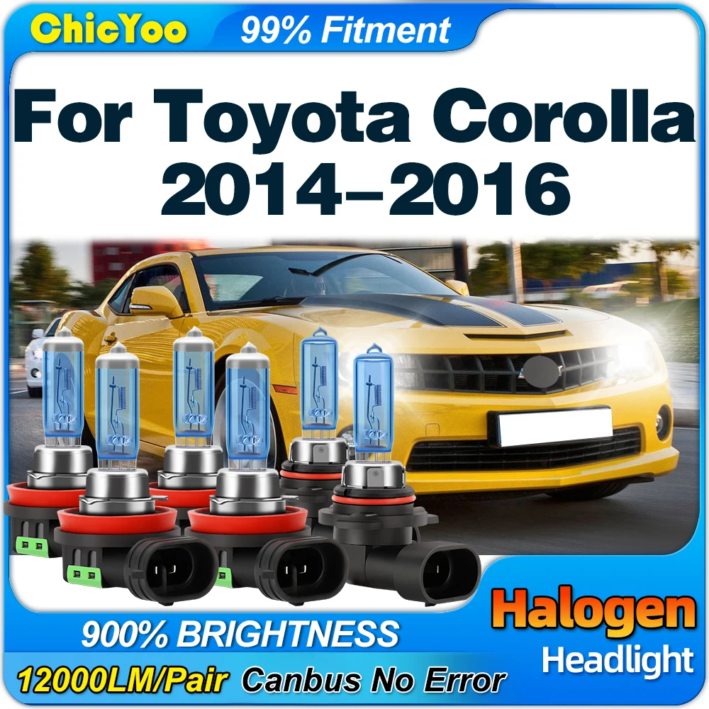 

300W Halogen Headlights Bulbs 6000K White Auto Fog Lights 12V Canbus No Error Car Lamps For Toyota Corolla 2014 2015 2016