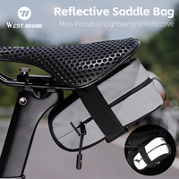 WEST BIKING Reflective Bicycle Saddle Bag 0.4L Mini Lightweight Cycling Tool Bag MTB Road Bike Warning Tail Bag Bike Accessories