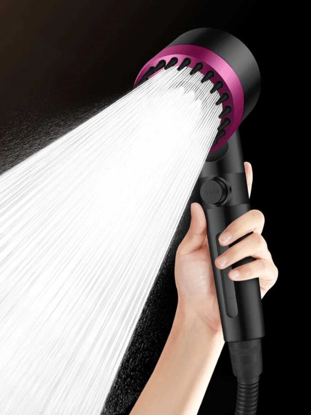 Pommeau de douche à haute pression avec 3 modes de pulvérisation réglables, brosse de massage, filtre, pluie, accessoires, nouveau