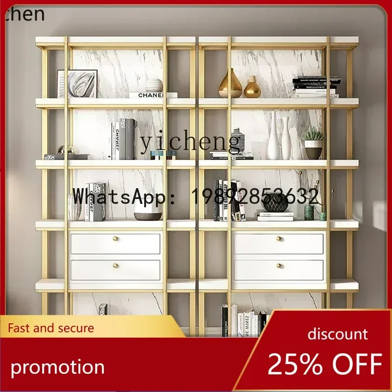 O15-  simple style high-grade stainless steel bookshelf living room display metal storage Bogu shelf light luxury storage rack