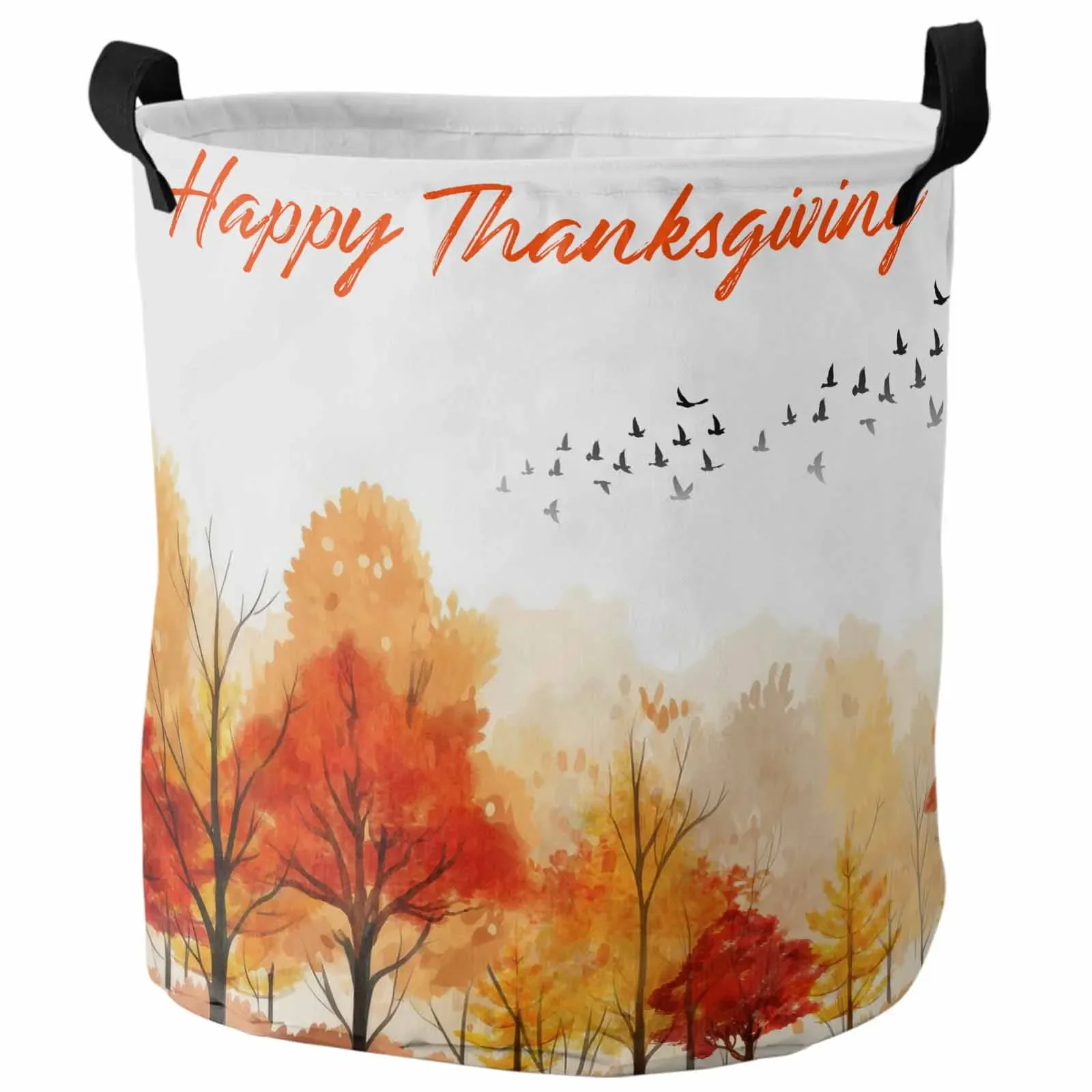 Tree Silhouette Watercolor, Laundry Basket Portable Foldable Household Laundry Storage Bag Oxford Cloth Dirty Clothes Basket