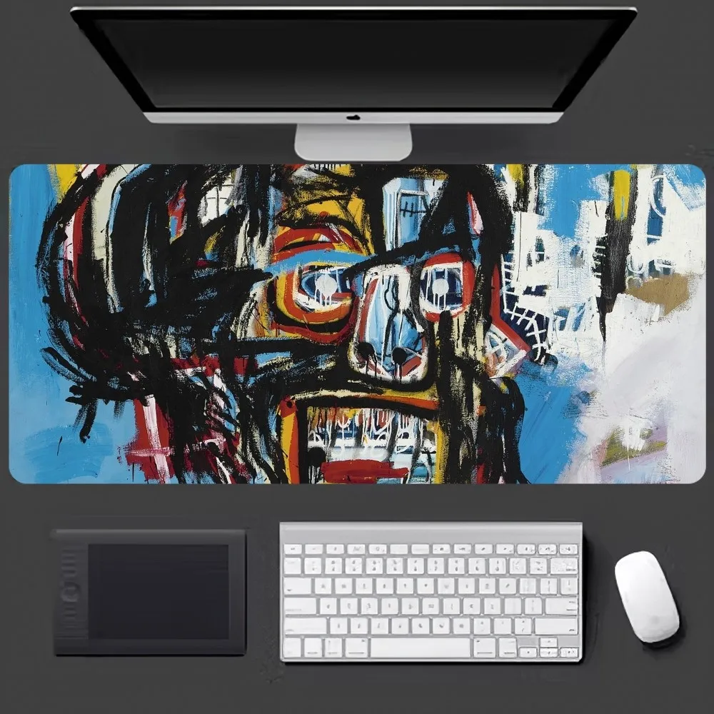 Jean-Michel B-Basquiat Mousepad Large Gaming Compute Gamer PC Keyboard Mouse Mat