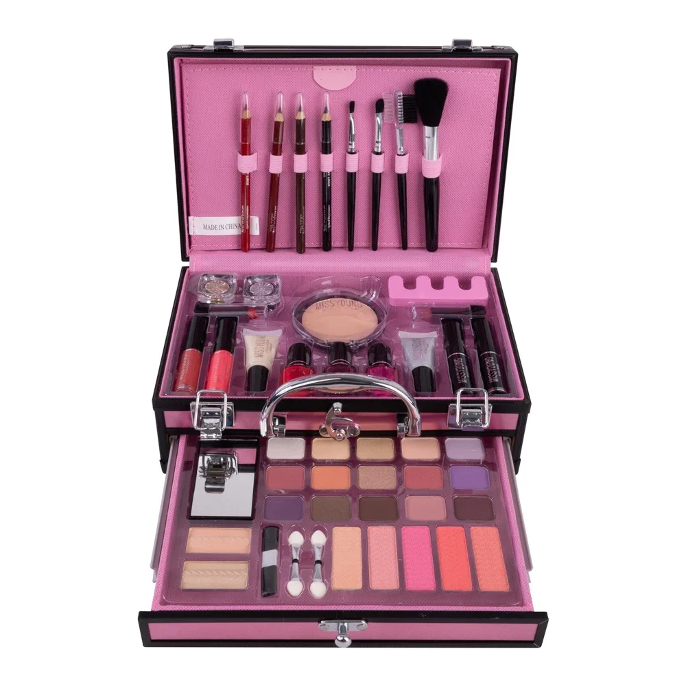 Professional Beginner Travel Portable Makeup Set Box Suitcase Kit Lipstick Brushes Nail Polish Set For Make up Eyeshadow Palette