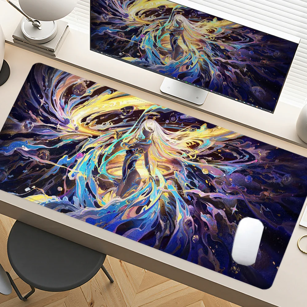 

Celestial Goddess Mouse Pad Large Desk Accessories Desk Pad Rubber Base with Stitched Edge Mousepad Non-Slip Mousepad for Office