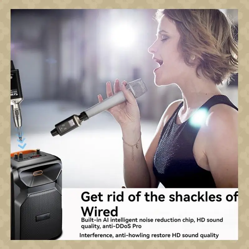 

ABST UHF Microphone Wired To Wireless Converter XLR Transmitter Receiver For Condenser Microphone Guitar Receiver Adapter