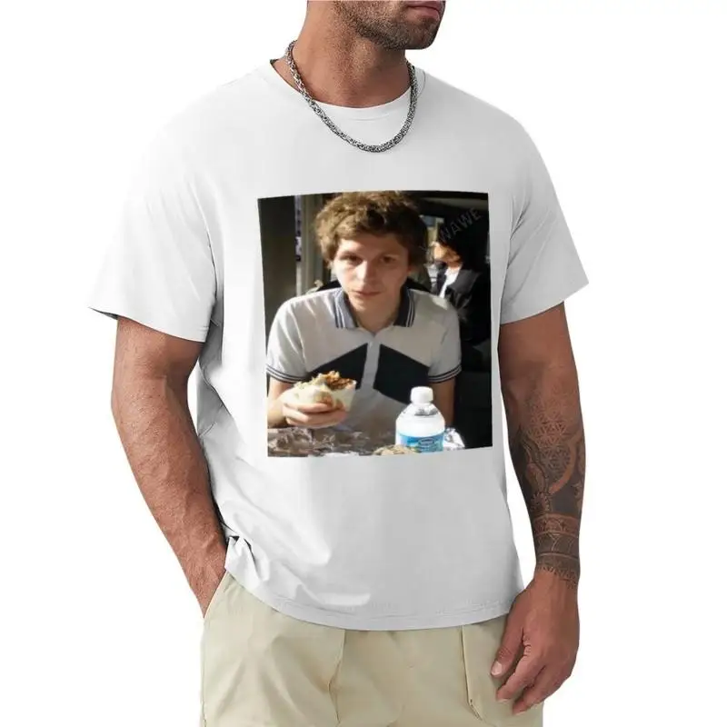 Michael Cera Eating Burrito T-Shirt sweat shirt Short t-shirt men t shirt black men summer teeshirt