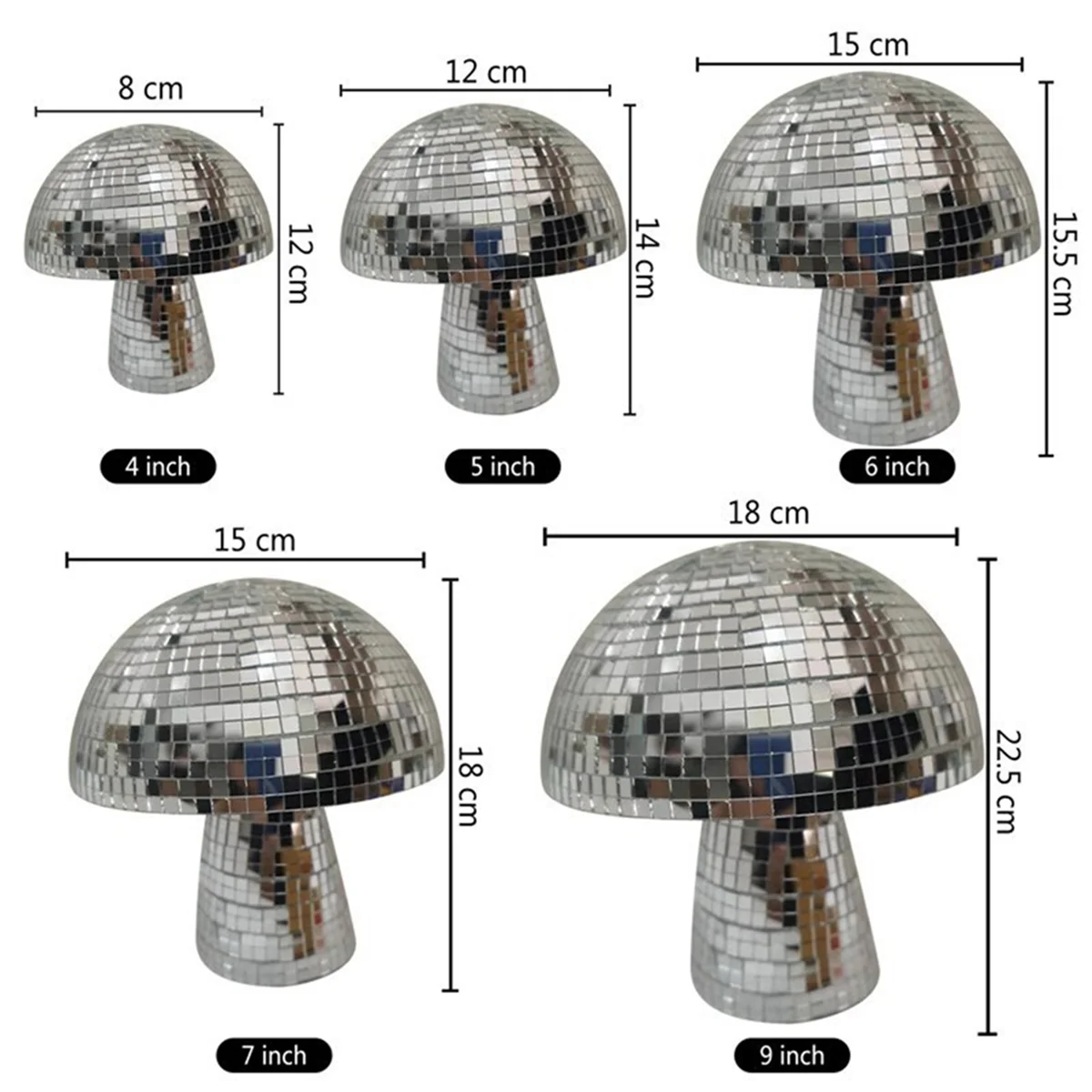 6in Mushroom Shape Disco Mirror Ball Bedroom Decoration Aesthetic Retro Reflective Sparkle Mushroom Party Home Decor