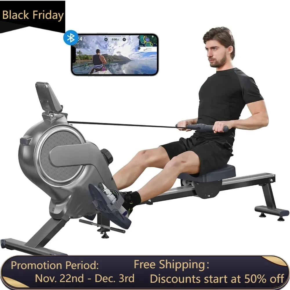 Home Rowing Machine/Maximum 350 Pound Rowing Machine/Magnetic Rowing Machine with 16 Levels of Motion Resistance