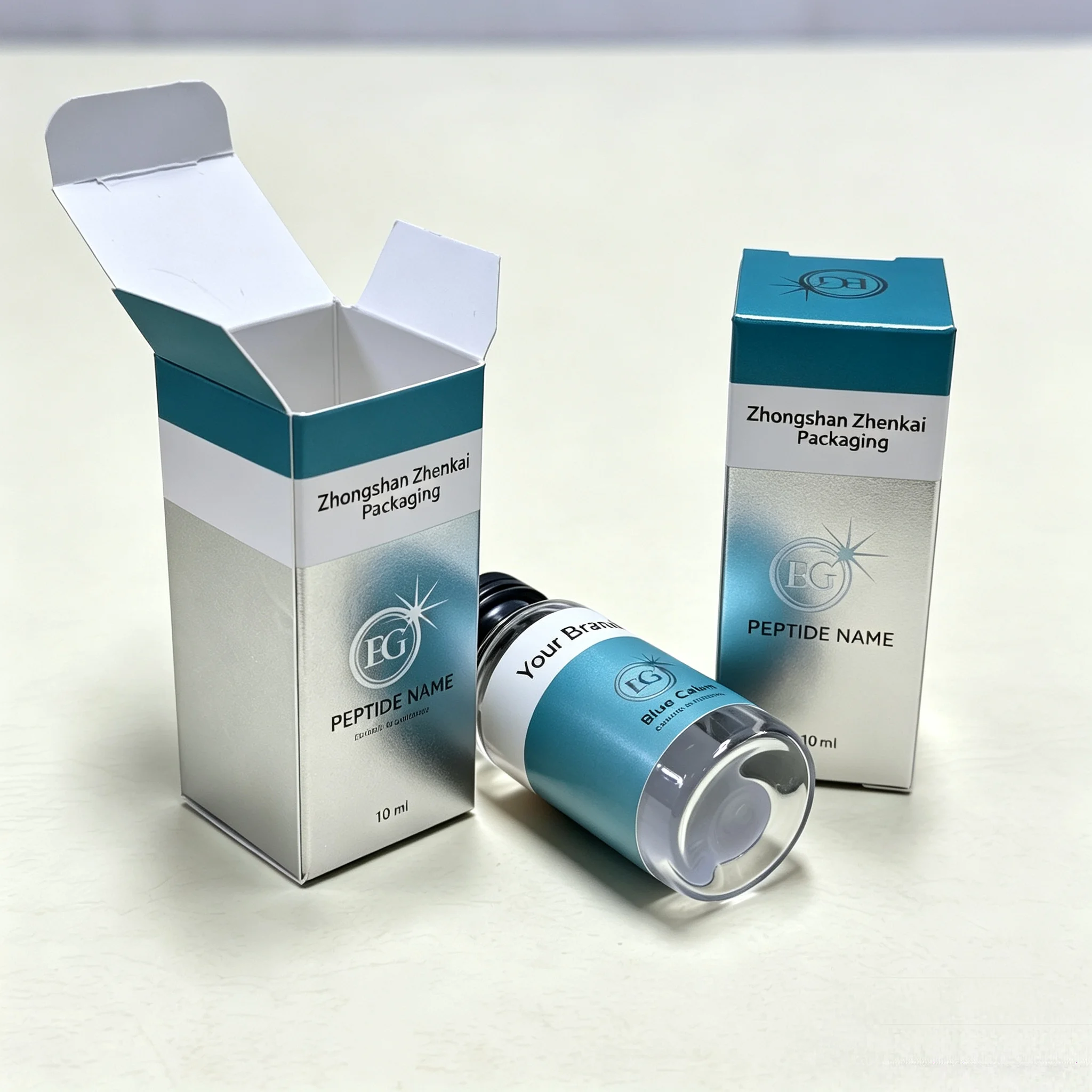High Quality Custom Self Adhesive Labels & Peptide Packaging Cartons Matching 3ml 5ml 10ml Vials Beauty Industry Exclusive