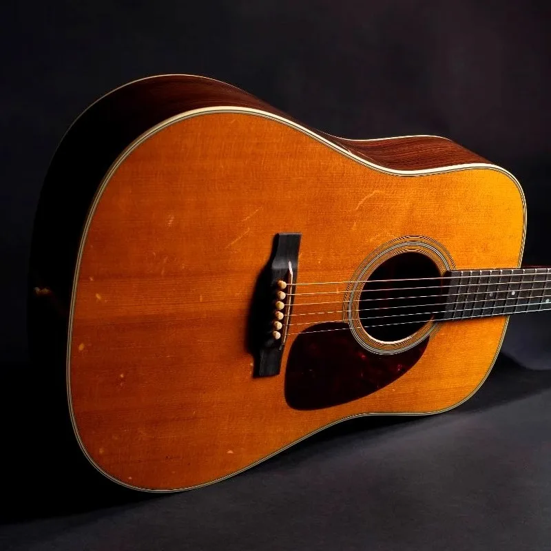 Old replica, full single folk guitar