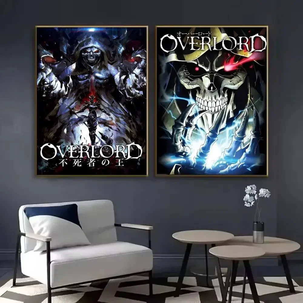 O-Overlord Anime Cool Poster Waterproof Sticky Wall Art Print For Bedroom Living Room Hallway Bar Home Decor