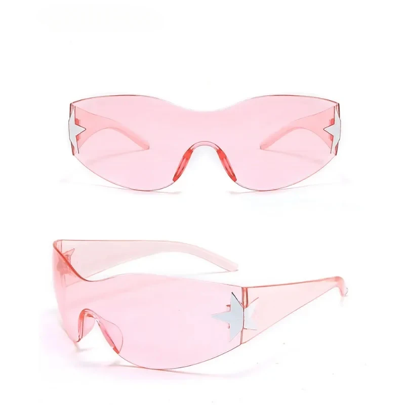 Autumn New One-piece Sunglasses Wrapped Sexual Integrated Glasses Personality Five-pointed Star Sunglasses Female