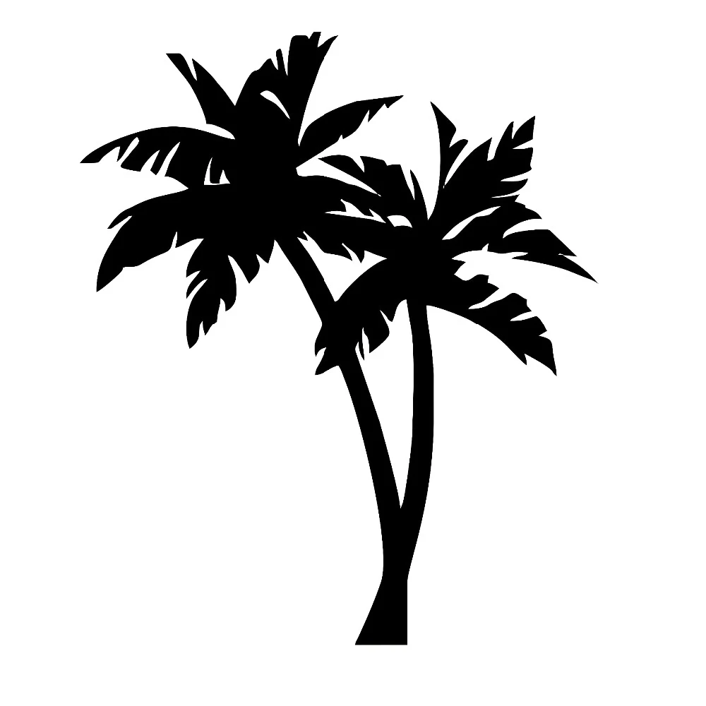 Jpct Palm Tree Tropical Cover Scratch Car Stickers Auto Parts Auto Supplies Cartoon Decoration Bumper Window Refrigerator PVC