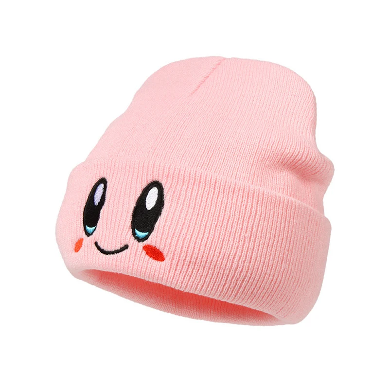 Cute Knitted Hat for Men and Women, Smiling Face Cartoon Embroidered Warm Cover Head Hat, Hip Hop Versatile Woolen Hat