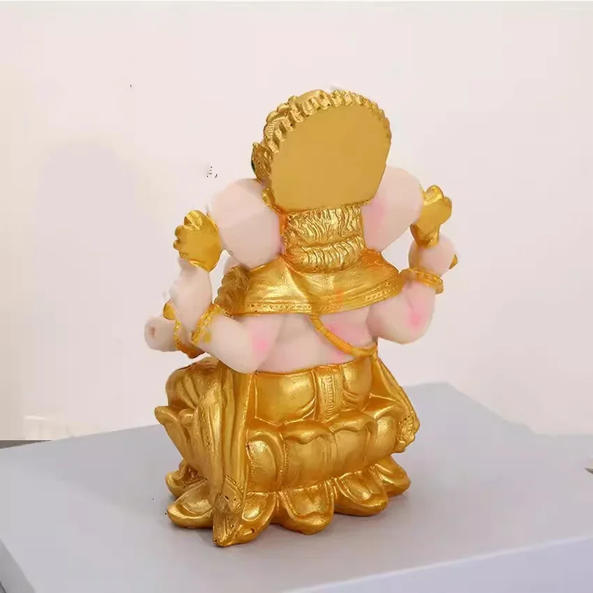 Creative exquisite resin carving craft Indian Ganesha home living room office desktop Feng Shui Auspicious decoration ornament