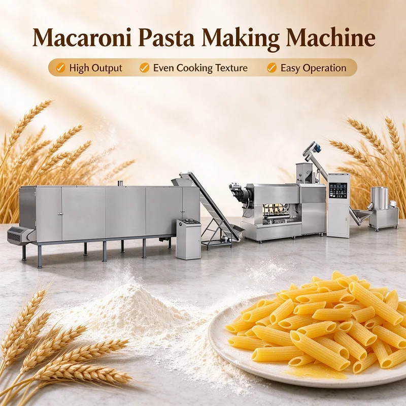 Macaroni Production Line Vacuum Extrusion Short Cut Pasta Drying Equipment