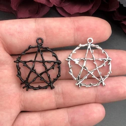 5pcs 30*32mm Vintage Goth Gothic Five-pointed Star Dangle Drop DIY Necklace Handmade Jewelry Accessories