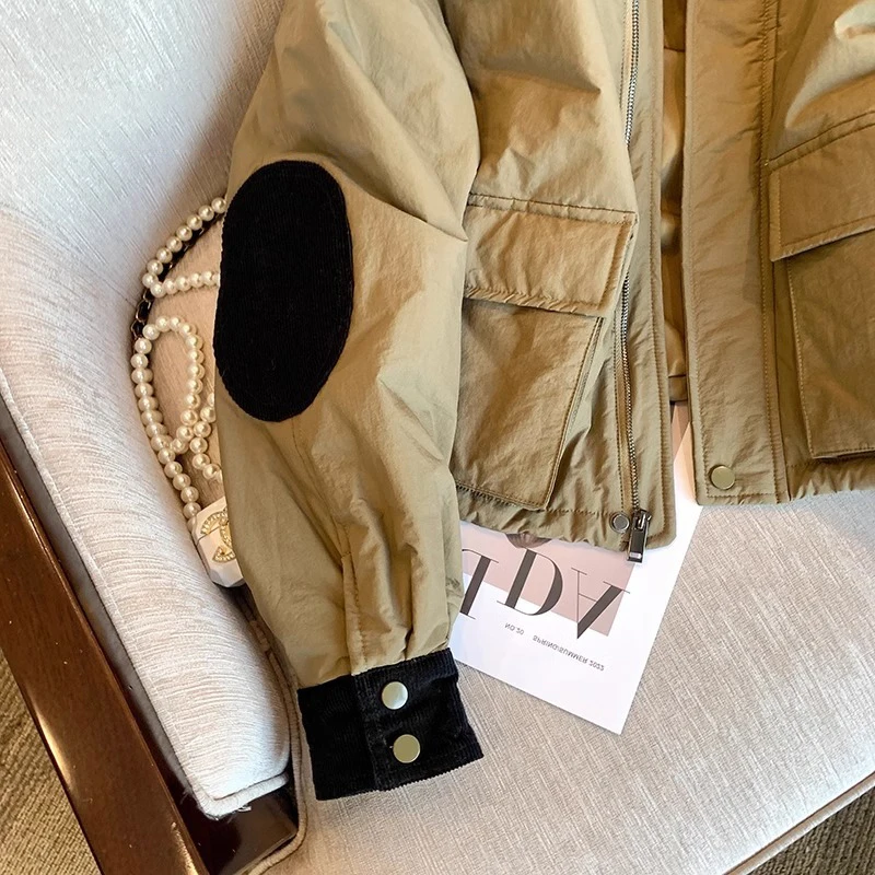 Retro giapponese Sle Color Blo Abbigliamento da lavoro Jaet Capispalla in cotone Casual Versatile da donna Faion Primavera Autunno Design